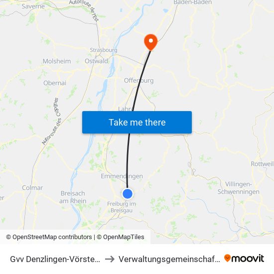 Gvv Denzlingen-Vörstetten-Reute to Verwaltungsgemeinschaft Oberkirch map