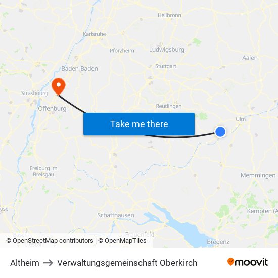 Altheim to Verwaltungsgemeinschaft Oberkirch map