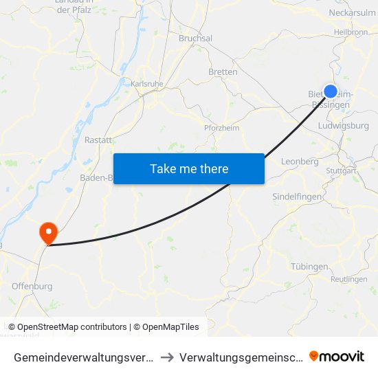 Gemeindeverwaltungsverband Besigheim to Verwaltungsgemeinschaft Oberkirch map