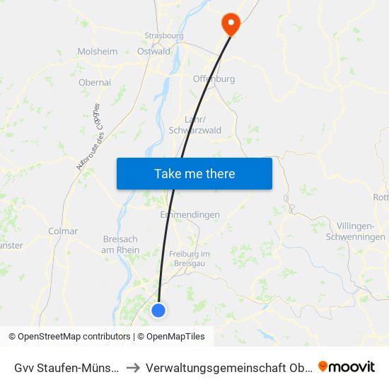 Gvv Staufen-Münstertal to Verwaltungsgemeinschaft Oberkirch map