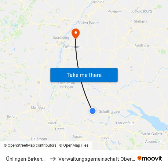 Ühlingen-Birkendorf to Verwaltungsgemeinschaft Oberkirch map