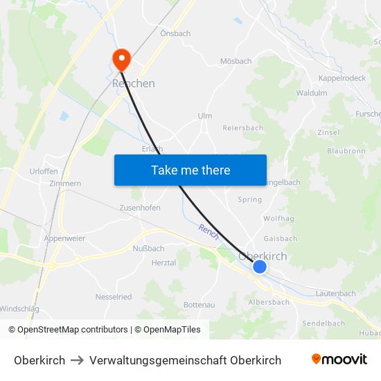 Oberkirch to Verwaltungsgemeinschaft Oberkirch map