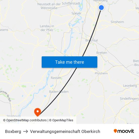 Boxberg to Verwaltungsgemeinschaft Oberkirch map
