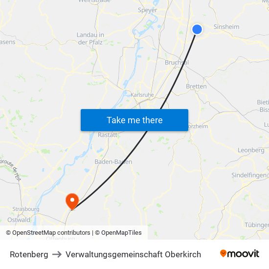 Rotenberg to Verwaltungsgemeinschaft Oberkirch map