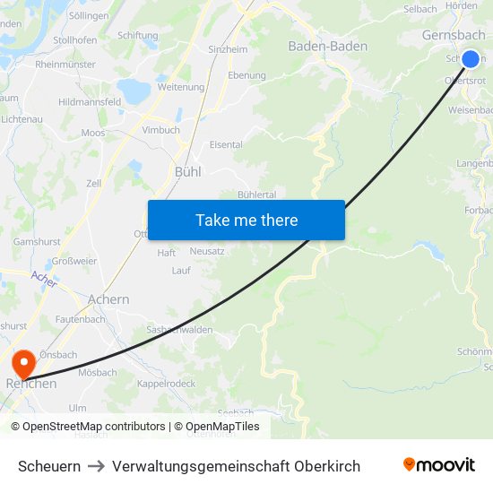 Scheuern to Verwaltungsgemeinschaft Oberkirch map