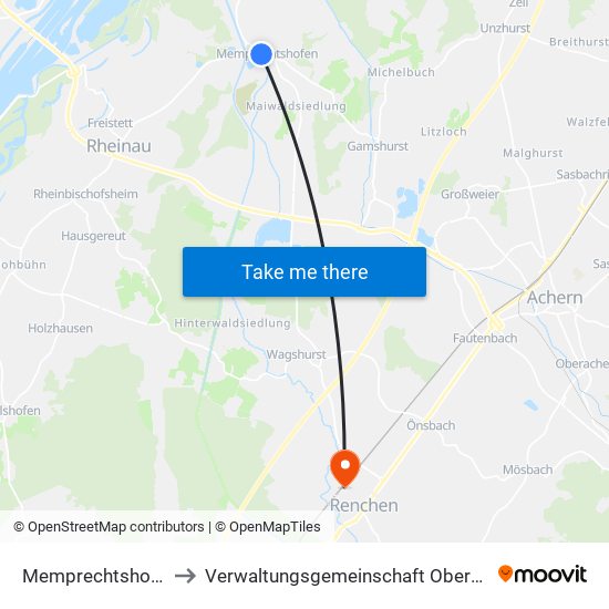 Memprechtshofen to Verwaltungsgemeinschaft Oberkirch map