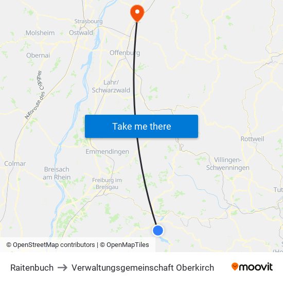 Raitenbuch to Verwaltungsgemeinschaft Oberkirch map