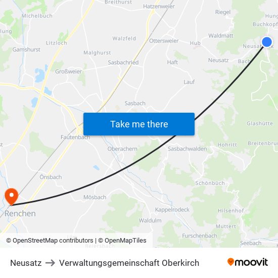 Neusatz to Verwaltungsgemeinschaft Oberkirch map