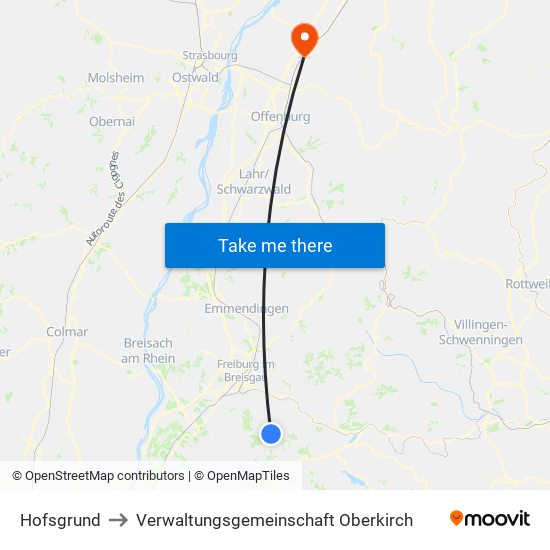 Hofsgrund to Verwaltungsgemeinschaft Oberkirch map