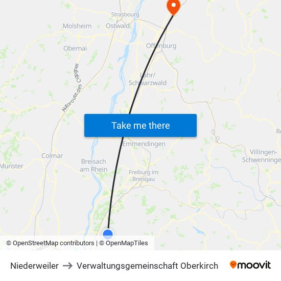 Niederweiler to Verwaltungsgemeinschaft Oberkirch map