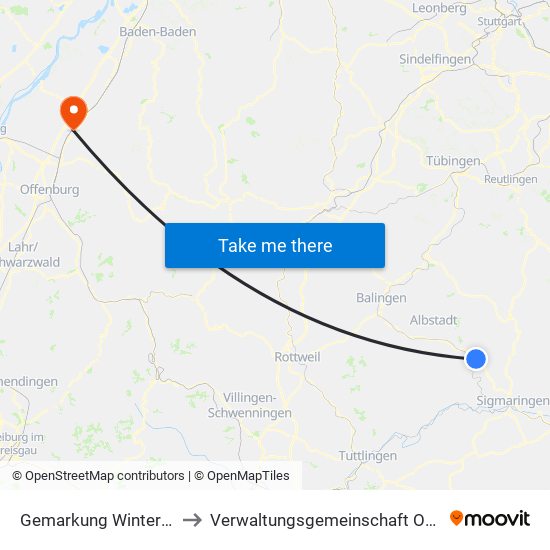 Gemarkung Winterlingen to Verwaltungsgemeinschaft Oberkirch map