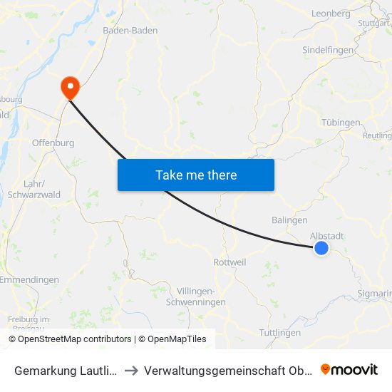 Gemarkung Lautlingen to Verwaltungsgemeinschaft Oberkirch map