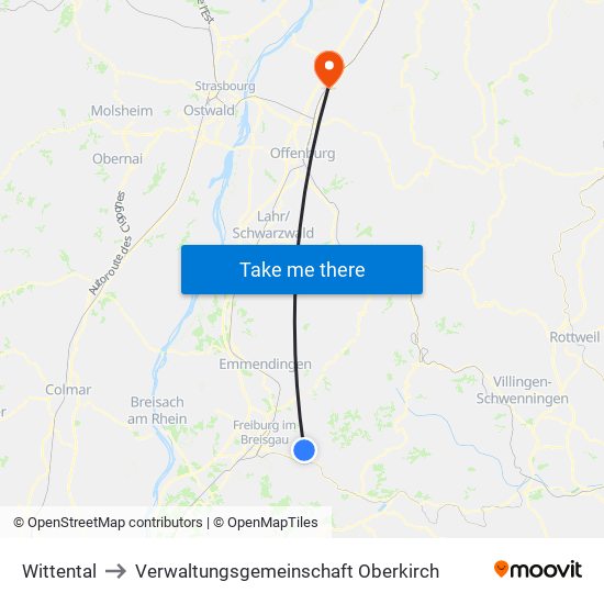 Wittental to Verwaltungsgemeinschaft Oberkirch map