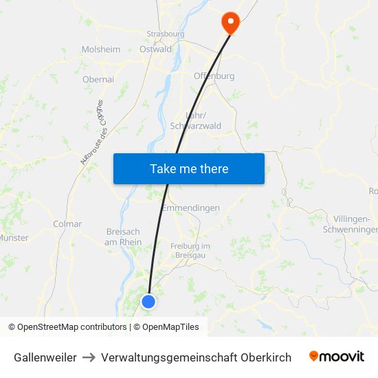 Gallenweiler to Verwaltungsgemeinschaft Oberkirch map