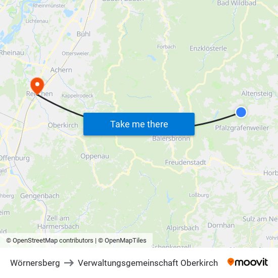 Wörnersberg to Verwaltungsgemeinschaft Oberkirch map