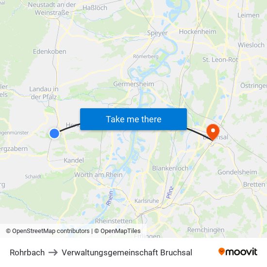 Rohrbach to Verwaltungsgemeinschaft Bruchsal map