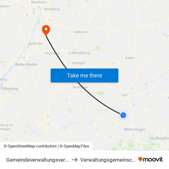 Gemeindeverwaltungsverband Schwendi to Verwaltungsgemeinschaft Bruchsal map