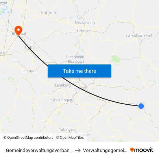 Gemeindeverwaltungsverband Mittleres Fils-Lautertal to Verwaltungsgemeinschaft Bruchsal map