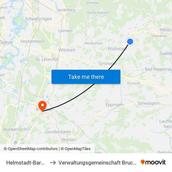 Helmstadt-Bargen to Verwaltungsgemeinschaft Bruchsal map