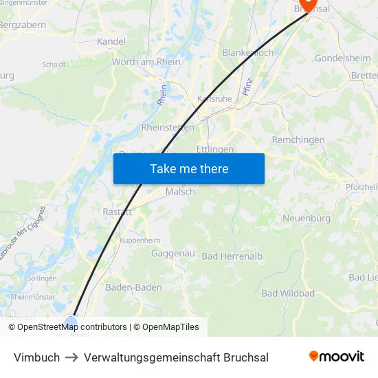 Vimbuch to Verwaltungsgemeinschaft Bruchsal map