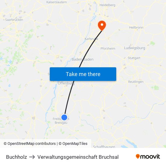 Buchholz to Verwaltungsgemeinschaft Bruchsal map