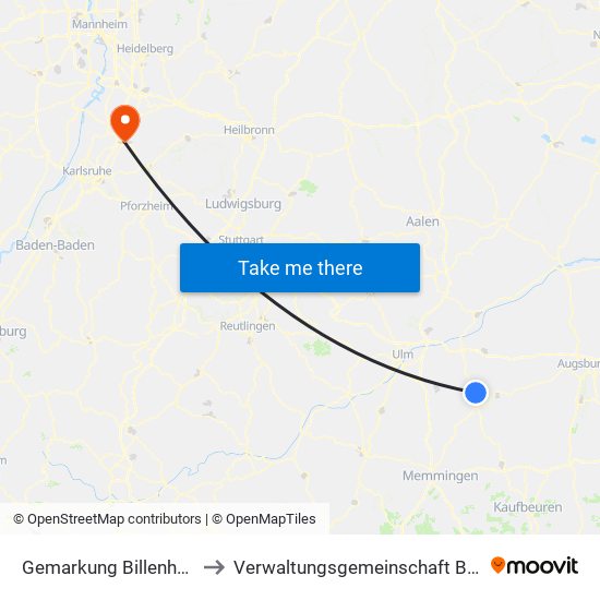 Gemarkung Billenhausen to Verwaltungsgemeinschaft Bruchsal map