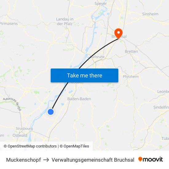 Muckenschopf to Verwaltungsgemeinschaft Bruchsal map