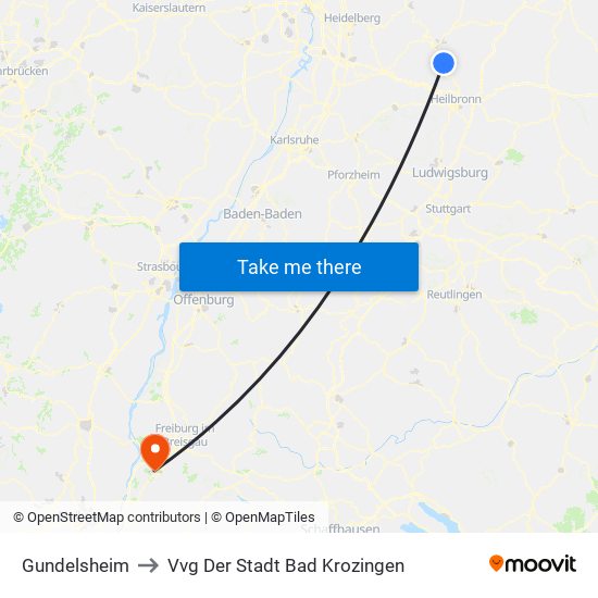 Gundelsheim to Vvg Der Stadt Bad Krozingen map