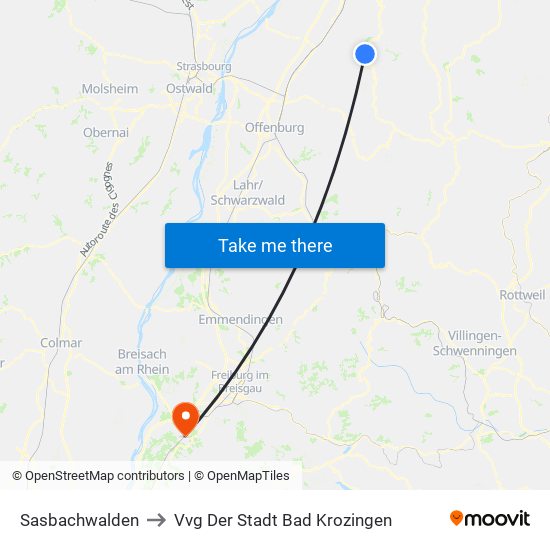 Sasbachwalden to Vvg Der Stadt Bad Krozingen map