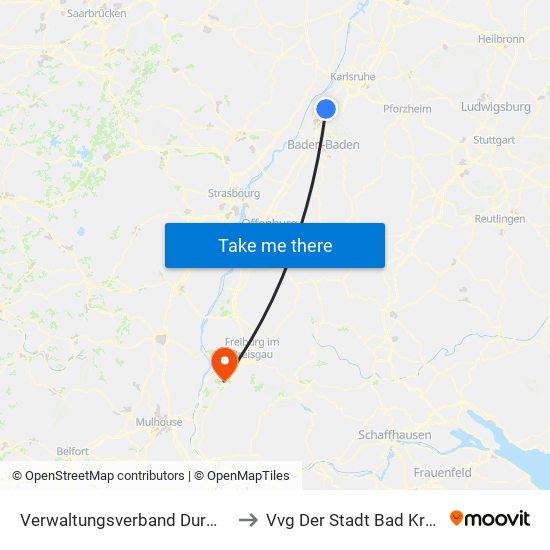 Verwaltungsverband Durmersheim to Vvg Der Stadt Bad Krozingen map