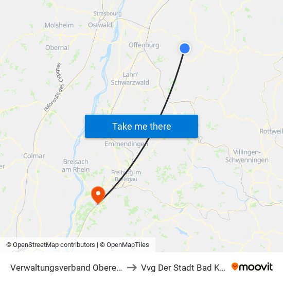 Verwaltungsverband Oberes Renchtal to Vvg Der Stadt Bad Krozingen map