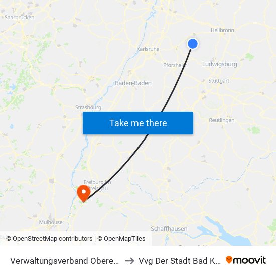 Verwaltungsverband Oberes Zabergäu to Vvg Der Stadt Bad Krozingen map