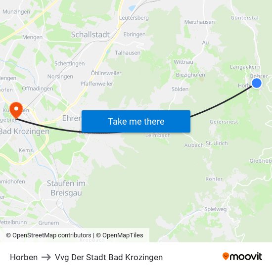 Horben to Vvg Der Stadt Bad Krozingen map