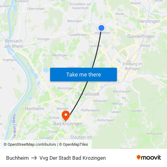 Buchheim to Vvg Der Stadt Bad Krozingen map