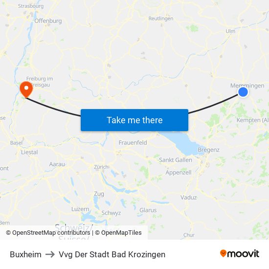 Buxheim to Vvg Der Stadt Bad Krozingen map