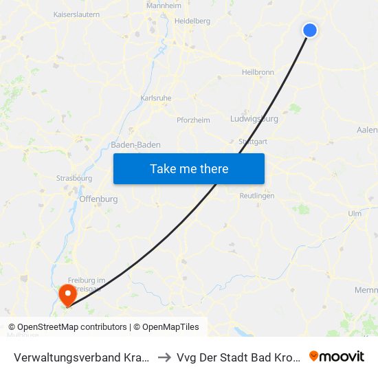 Verwaltungsverband Krautheim to Vvg Der Stadt Bad Krozingen map