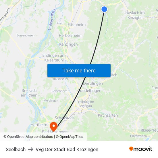 Seelbach to Vvg Der Stadt Bad Krozingen map