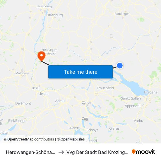 Herdwangen-Schönach to Vvg Der Stadt Bad Krozingen map