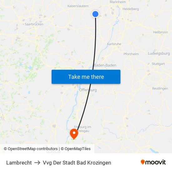 Lambrecht to Vvg Der Stadt Bad Krozingen map