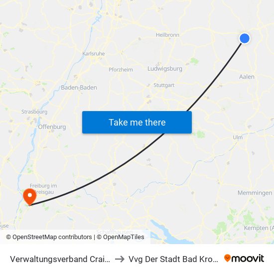 Verwaltungsverband Crailsheim to Vvg Der Stadt Bad Krozingen map