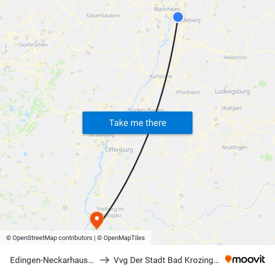 Edingen-Neckarhausen to Vvg Der Stadt Bad Krozingen map