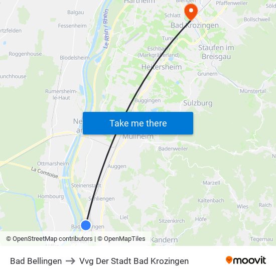 Bad Bellingen to Vvg Der Stadt Bad Krozingen map