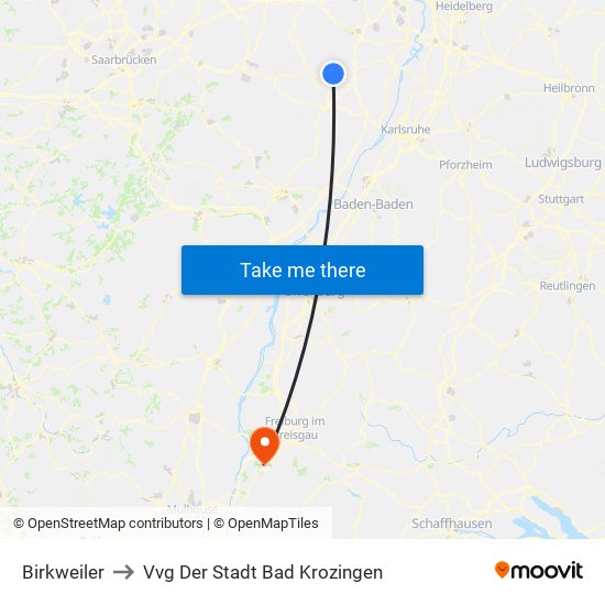 Birkweiler to Vvg Der Stadt Bad Krozingen map