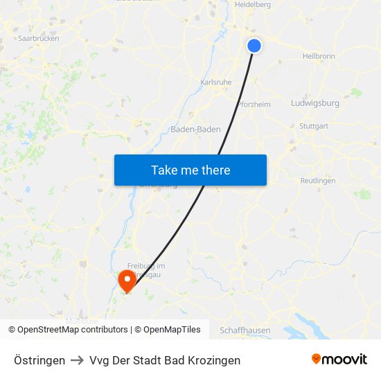 Östringen to Vvg Der Stadt Bad Krozingen map