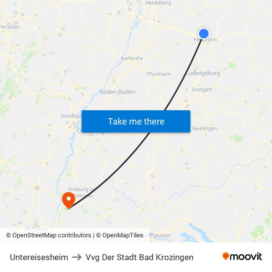 Untereisesheim to Vvg Der Stadt Bad Krozingen map