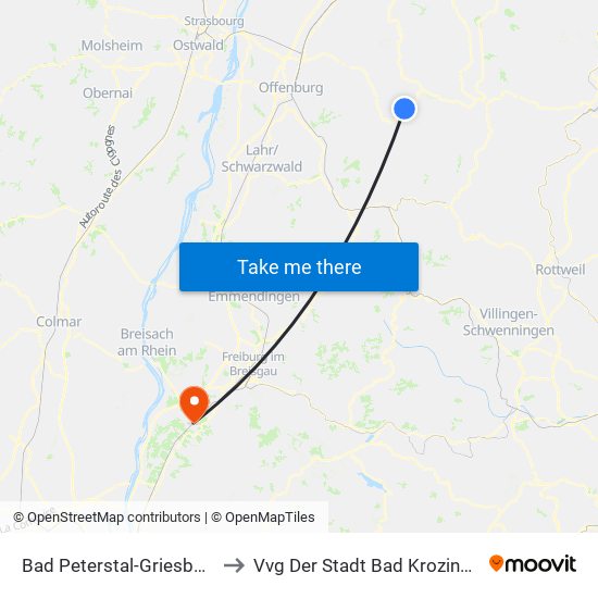 Bad Peterstal-Griesbach to Vvg Der Stadt Bad Krozingen map