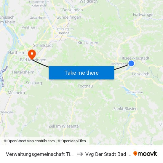 Verwaltungsgemeinschaft Titisee-Neustadt to Vvg Der Stadt Bad Krozingen map