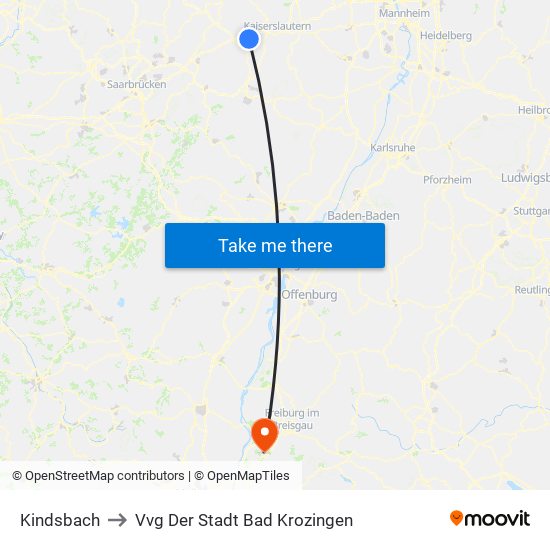Kindsbach to Vvg Der Stadt Bad Krozingen map