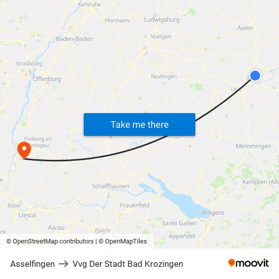 Asselfingen to Vvg Der Stadt Bad Krozingen map