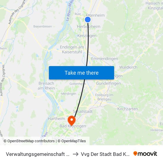 Verwaltungsgemeinschaft Ettenheim to Vvg Der Stadt Bad Krozingen map